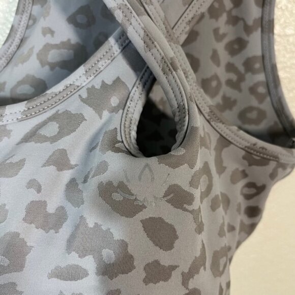 Beyond Yoga Sports Bra Womens XS Strappy Gray Animal Print Gym Workout - Picture 4 of 5